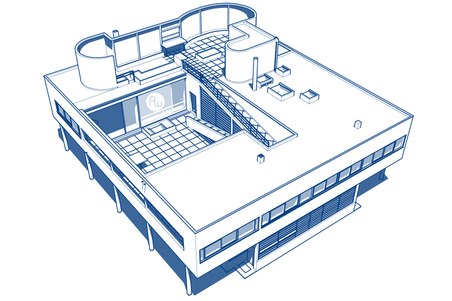 萨伏伊别墅 Villa Savoye Sketchup模型