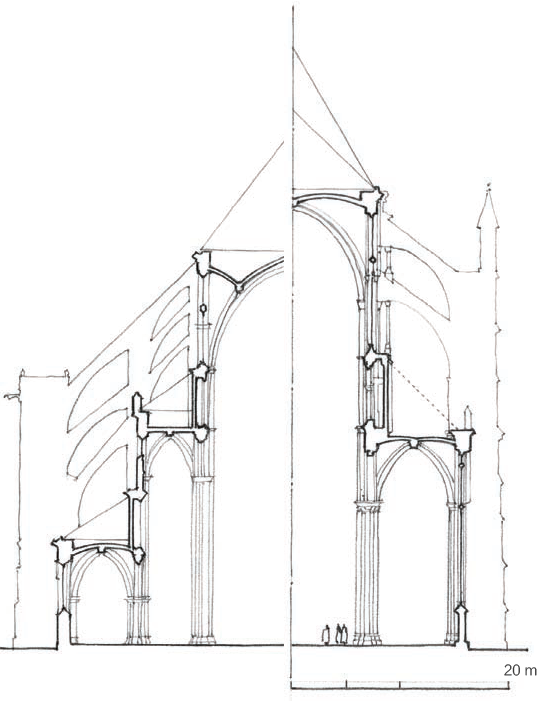 亚眠大教堂 Amiens Cathedral 剖面图
