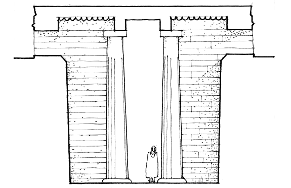   昭赛尔墓葬综合体入口门廊剖面图
 图源 A Global History of Architecture  