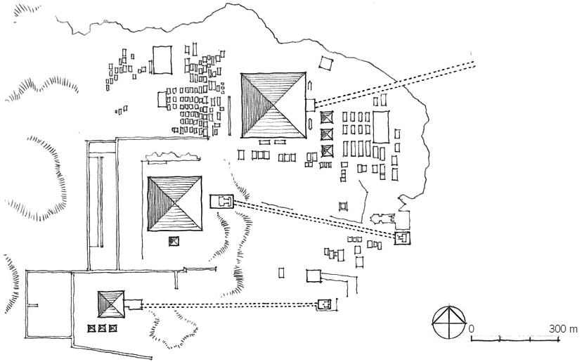 吉萨金字塔群平面图图片
