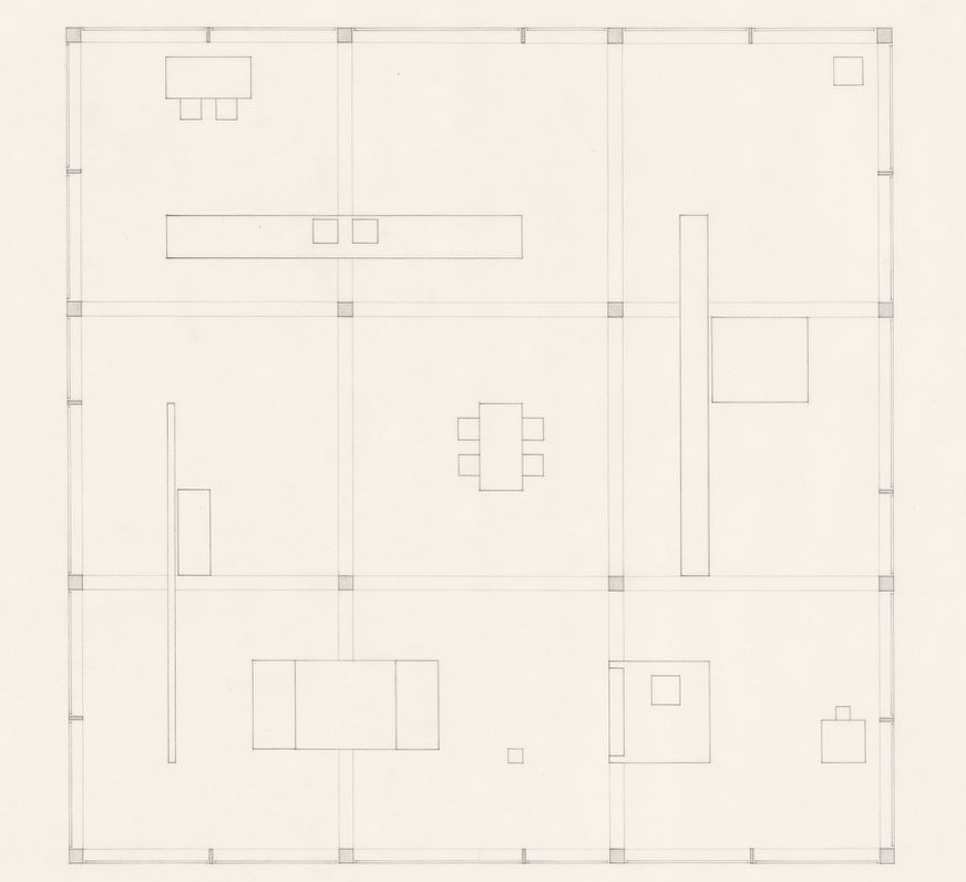 John Hejduk. Sketches with annotations for Texas Houses, 1954-1963. 