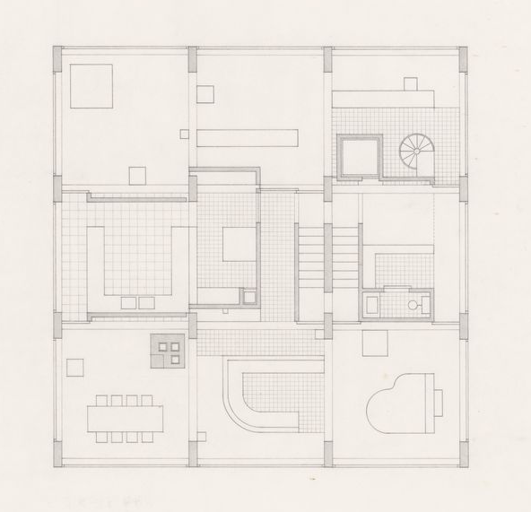 John Hejduk. Sketches with annotations for Texas Houses, 1954-1963. 