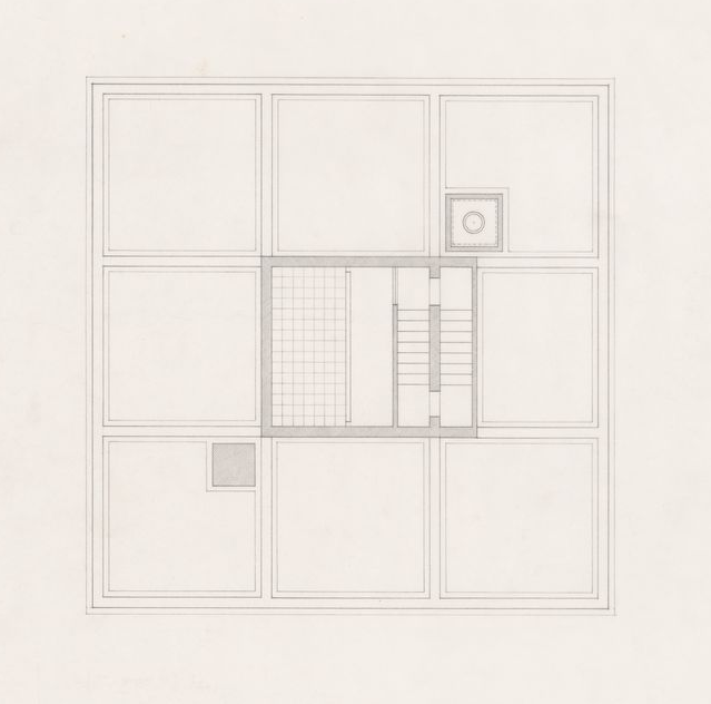 John Hejduk. Sketches with annotations for Texas Houses, 1954-1963. 