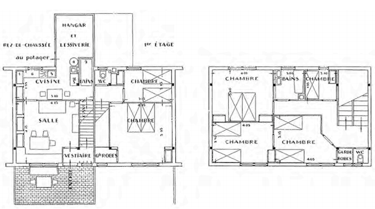 多米诺住宅平面布置变体 
图源： 《勒·柯布西耶全集》01卷 1910-1929 